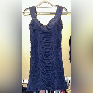 Scrunchy navy blue dress